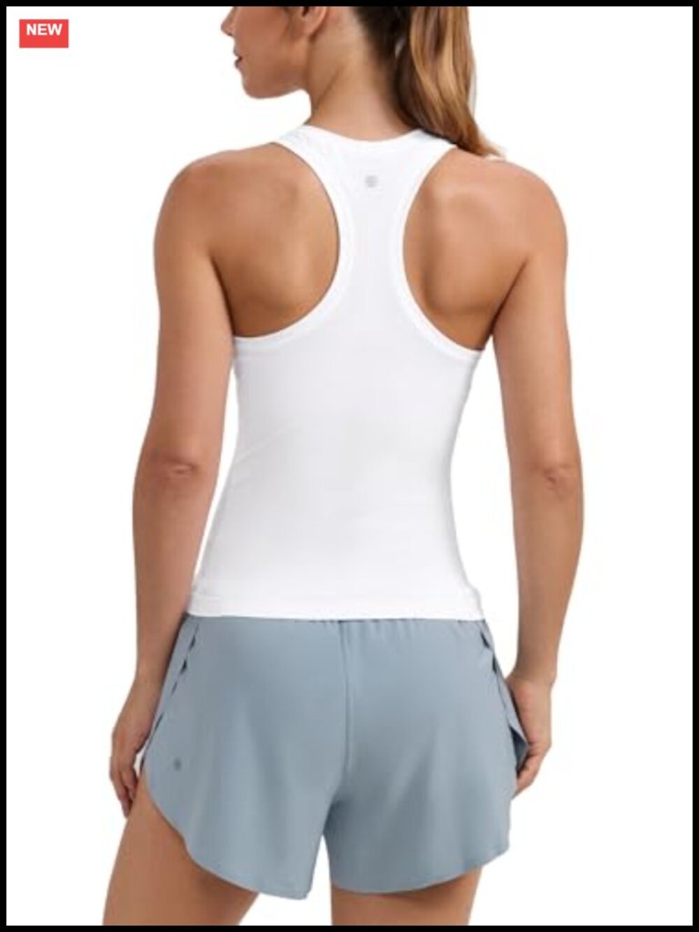 Seamless Racerback Tank Top Slim Fit Waist Length Running